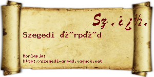 Szegedi Árpád névjegykártya
