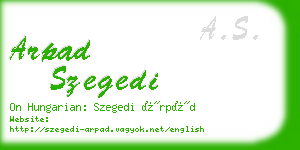 arpad szegedi business card